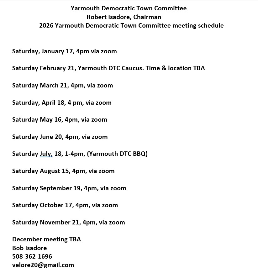 YDTC 2026 Meeting Schedule